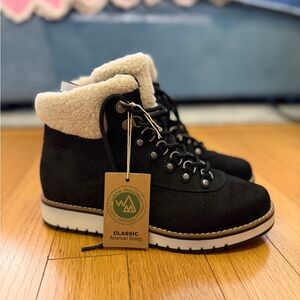 White Mountain Black Water Resistant Booties | NIB